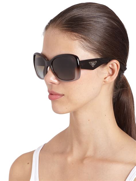 prada oversize square top sunglasses rimless|original Prada sunglasses price.